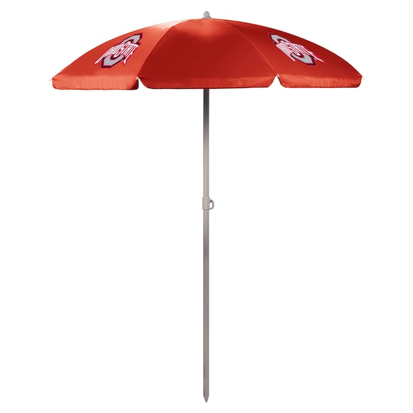 Picnic Time Family Of Brands NCAA Ohio State Buckeyes Outdoor Canopy Sunshade Beach Umbrella 5.5' - Red 822-00-100-444-0 - main