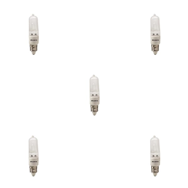 Bulbrite Halogen Dimmable 120V T4 Mini Bulbs, Frosted, Mini-Candelabra E11 Screw Base, 100W, 2900K, 5PK 860801 - main