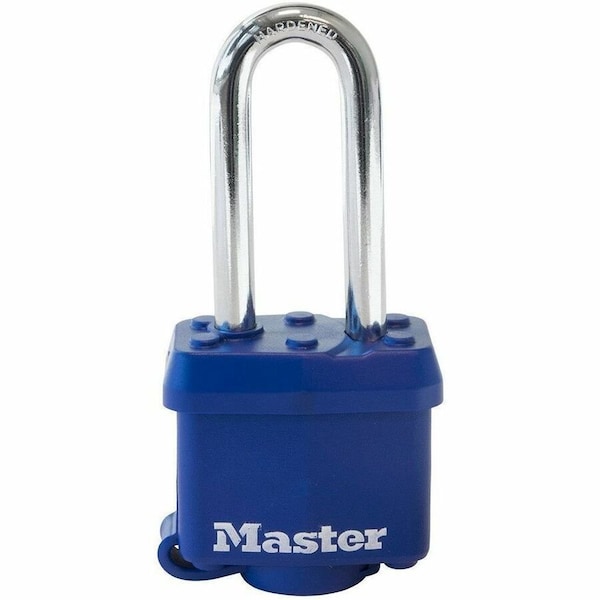 Master Lock Padlock, Keyed Different, Long Shackle, Rectangular Steel Body, Steel Shackle, 1/2 in W 312DLH - main