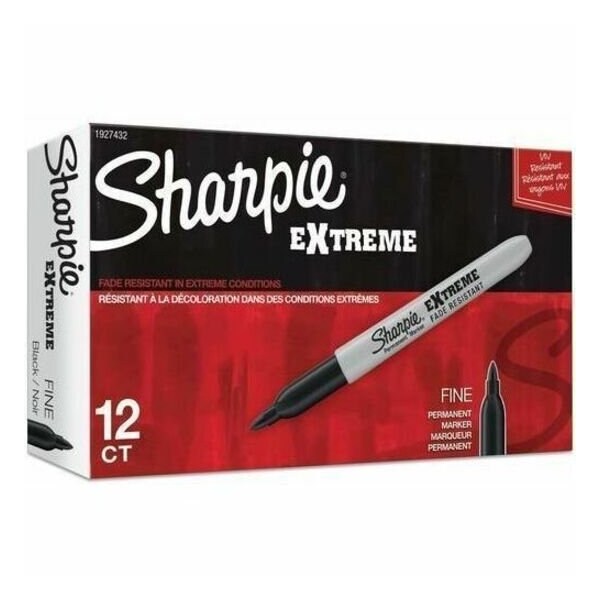 Sharpie Extreme Marker, Black, Fine Tip, Capped, 12 PK 1927432 - main