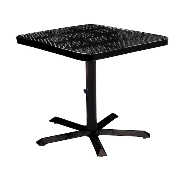 Leisure Craft 36" Square Perforated Pedestal Table, Portable, 30"H, Black SQ36TAB30-BLACK - main