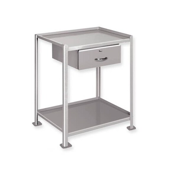 Pucel Utility Table, 23 in W x 31 in H x 24 in D, Two Shelves with 1 Drawer, 5 in Casters, Putty TU-2324-2-1D-C5 - main