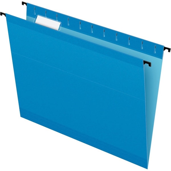 Pendaflex SureHook 1/5 Tab Cut Letter Recycled Hanging Folder - 8 1/2in x 11in - Blue - Acid-free, 20PK 615215BLU - main