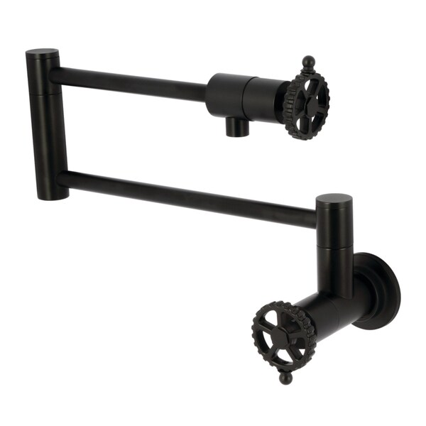 Kingston Brass Wall Mount Pot Filler Faucet, Matte Black KS4100CG - main