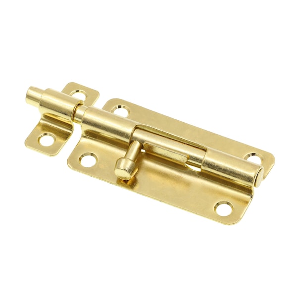 Prime-Line Door and Gate, Slide Barrel Bolt Latch 4 inch with Screws, Brass Plated (Single Pack) U 117576 - main