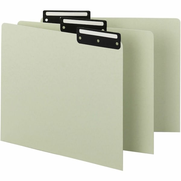 Smead RECYCLED BLANK TOP TAB FILE GUIDES, 1/3-CUT TOP TAB, BLANK, 8.5 X 11, GREEN, 50PK 50534 - main