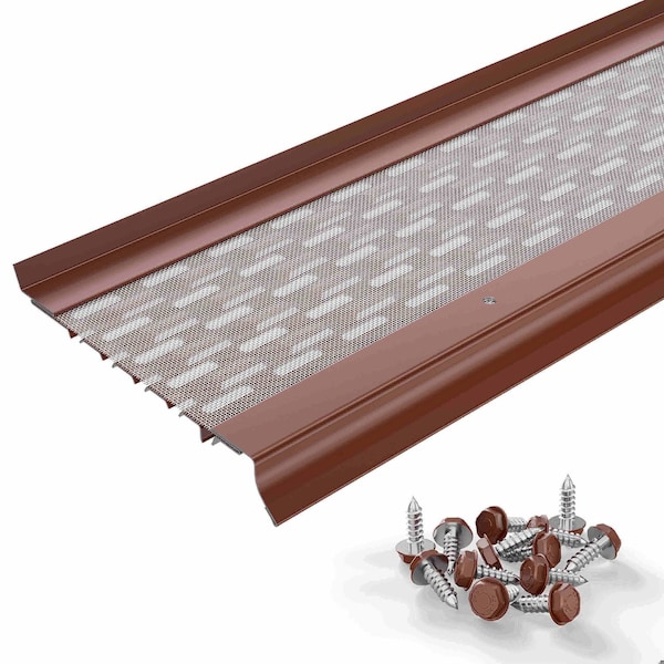 Waterlock Micromesh 6" Half Round Aluminum/SS Gutter Guard, Scotch Red, 35ft WM-6HR-035-SCR - main