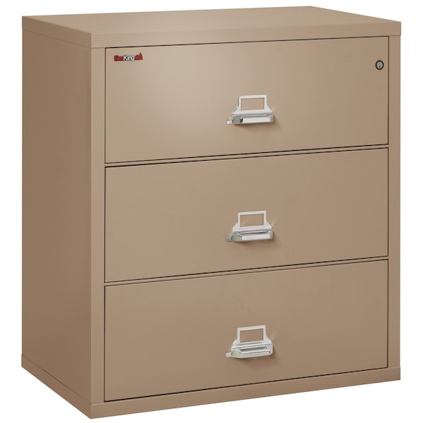 Fireking 3 Drawer, 1 Hr Fire & Impact Rated, 38" Wide Lateral Taupe 3-3822-CTA - main