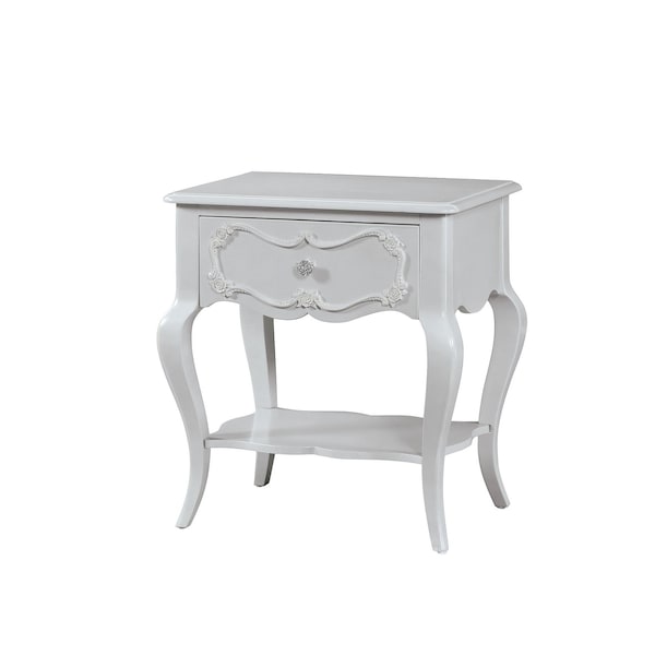 Homeroots 24" X 17" X 26" Gray Pine Wood Nightstand 285573 - main