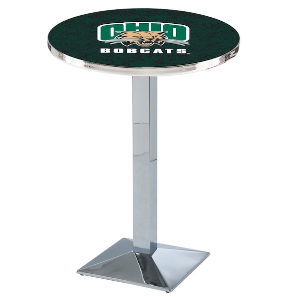 Holland Bar Stool Co 42" Chrome Ohio University Pub Table, 36" dia. Top L217C4236UnivOH - main