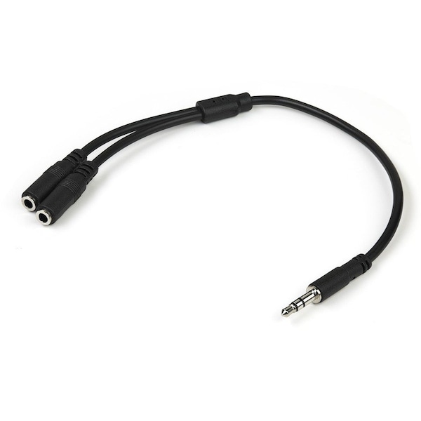 Startech.Com Slim Stereo Splitter Cable - 3.5mm Male to 2x 3.5mm Female MUY1MFFS - main