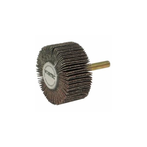 Weiler Wolverine Mounted Flap Wheel, Unthreaded, 1/4 in dia Stem x 2 in dia x 1 in W, 120 Grit, 25000, 10PK 804-30725 - main