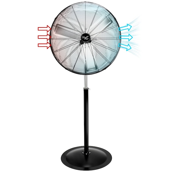 Vie Air 30 Inch Industrial Heavy Duty Pedestal Oscillating Metal Stand Fan VA-30STANDFAN - main