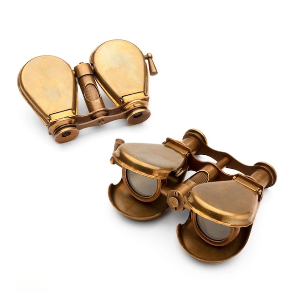 Kings County Tools Compact Binoculars Vintage Antique Brass Spyglass or Opera Glasses Folding Mini Binoculars GW48B01-14 - main