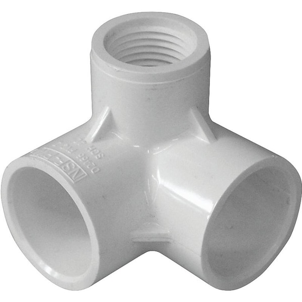 Ipex Side Outlet Elbow, 1/2 in, Socket x Socket x FNPT, PVC, White, SCH 40 Schedule, 600 psi Pressure 435033 - main