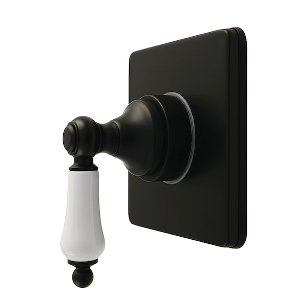 Kingston Brass Single-Handle Six-Way Diverter Valve with Square Trim Kit, Matte Black KS4040PL - main