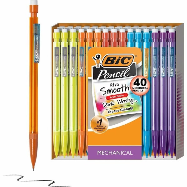 Bic Mechanical Pencil Xtra Life, Assorted Colors, 40PK MPCE40-BLK - main