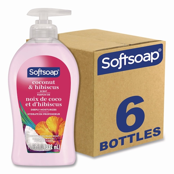 Softsoap Liquid Hand Soap Pumps, Coconut and Hibiscus Scent, 11.25 oz, 6PK US07157A - main