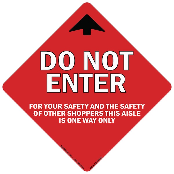 Signmission Do Not Enter Arrow Non-Slip Floor Graphic, 16" x 16", FD-2-X-16-99980 FD-2-X-16-99980 - main