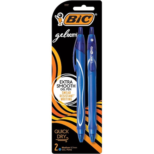Bic Gel-ocity Blue Retractable Gel Pen 2 pk RGLCGP21-BLU - main