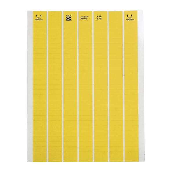 Brady LaserTab Polyester Lbls 0.375 in H x 1 in W Yellow 66/PK, 66PK LAT-8-747-10-YL - main