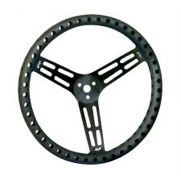 Longacre 52-56838 15 in. Ultra Lightweight Uncoated Black Aluminum Steering Wheel - Drilled LON52-56838 - main