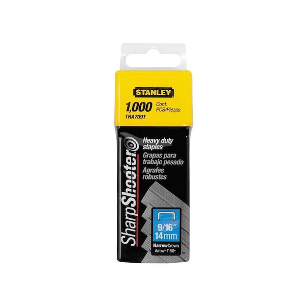 Stanley Staple, 27/64 in W Crown, 9/16 in L Leg, Steel, Galvanized, 24 ga Gauge Silver TRA709TLS - main