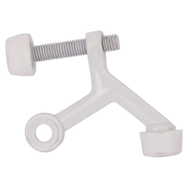 Prosource Light-Duty Hinge Pin Door Stop, 2-1/4 in Projection, Die-Cast Zinc & Plastic, White H20-B029-PS - main