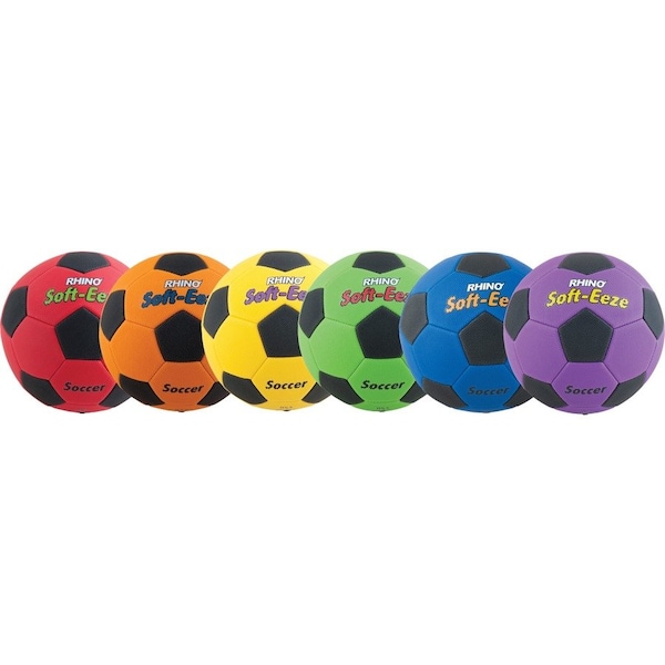 Champion Sports Softeeze Soccer Ball Set, Size 8, Multi Color, Assorted, PK6 RS3SET - main