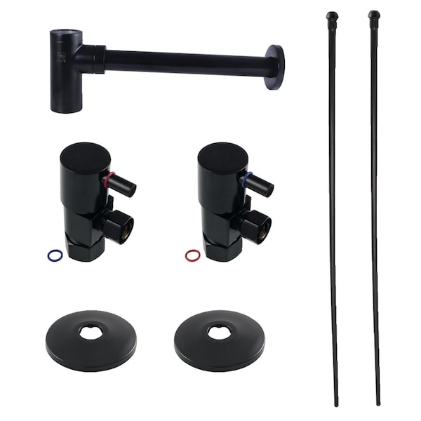 Kingston Brass Plumbing Sink Trim Kit with Bottle Trap, Matte Black CD53300DLLKB30 - main