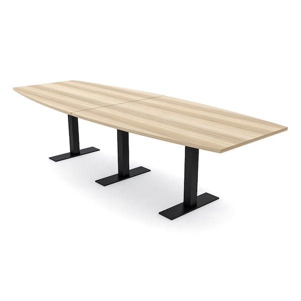 Skutchi Designs 10ft Boat Conference Table With Power | Harmony Series | 10 Person Meeting Room Table HAR-BOT-48X120-T.BK-K525-NA - main
