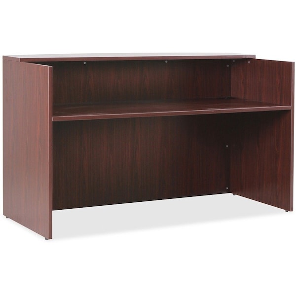 Lorell Reception Desk - 35.4" x 70.9" x 42.5" - Mahogany - Essentials Series 59582 - main