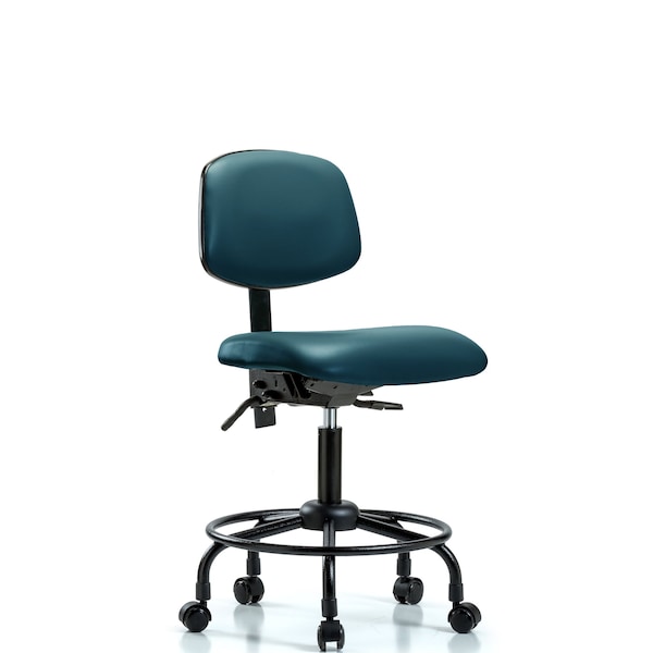 Blue Ridge Ergonomics Vinyl Chair, Desk, Round Tube Base, Casters, Royal BR-VDHCH-RT-T0-A0-RC-8801 - main