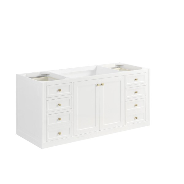 James Martin Vanities Chicago 60in Single Vanity, Glossy White, w/ 3 CM Parisien Bleu Silestone Top 503-V60S-GW-3PBL - main