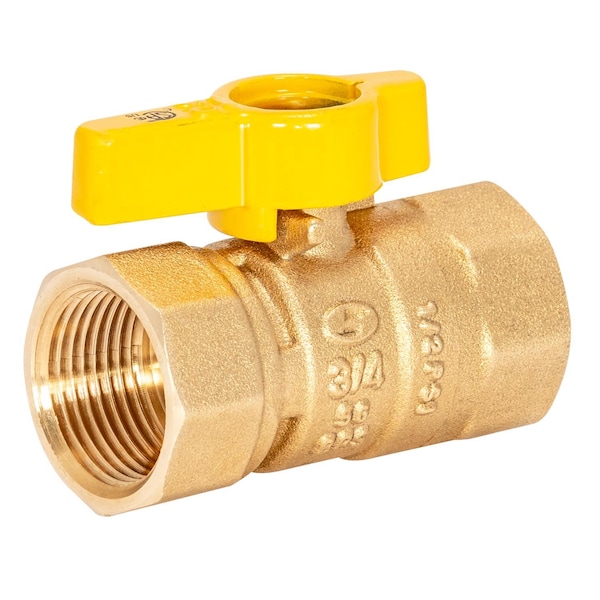 Brasscraft Eastman 3/4 in. Brass FIP Ball Valve T-Handle For Gas 60011B - main