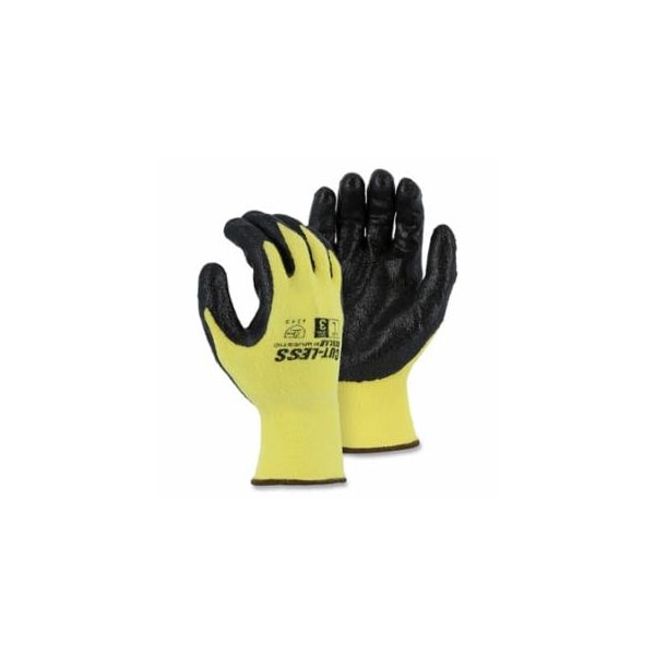 Cut-Less Kevlar Cut-Resistant Gloves, Medium, Yellow with Black Coating, 12PK 472-3227/M - main