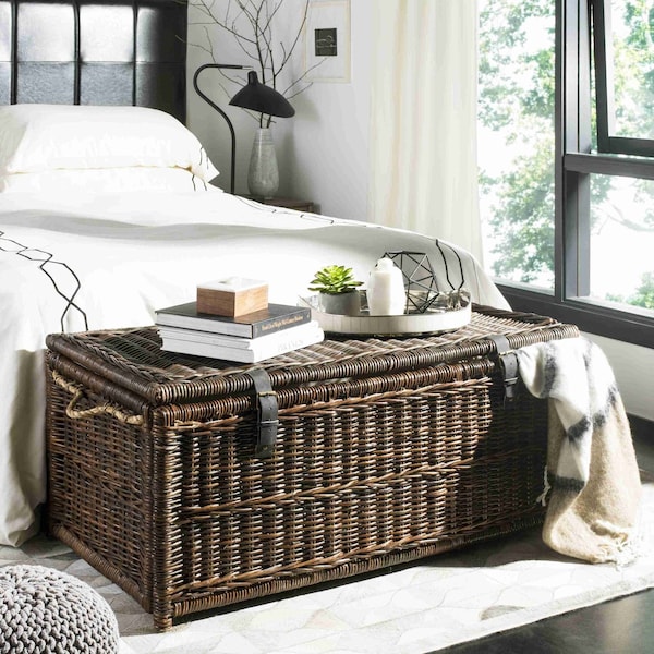 Happimess Caden 46in Wicker Storage Trunk, Brown HPM9000B - main