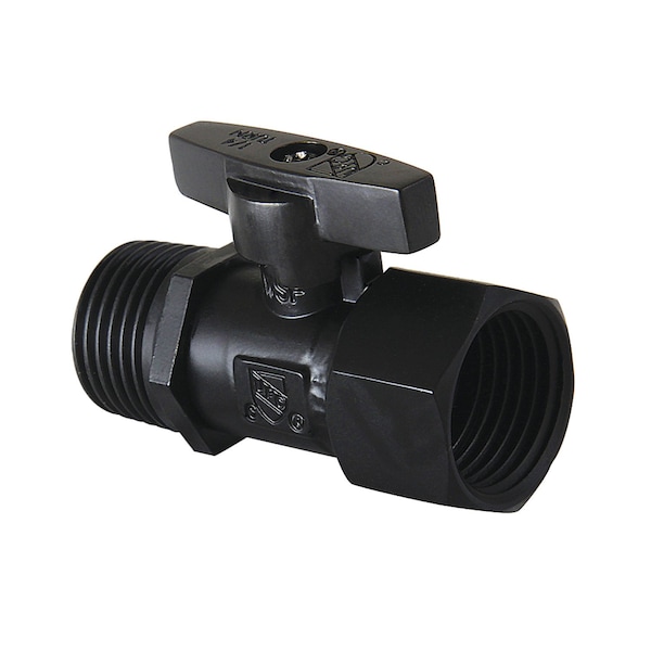 Kingston Brass 1/2" FIP x 1/2" MIP Quarter-Turn Quarter-Turn Straight Shut-Off Valve, Matte Black KB400V0 - main