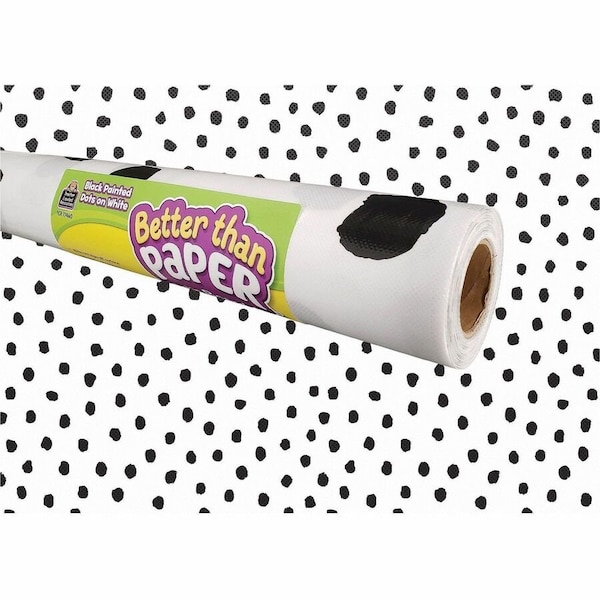 Teacher Created Resources Better Than Paper Board Roll - Bulletin Board, Classroom - 48in Width x 12 ft Length - Black Dots 77460 - main