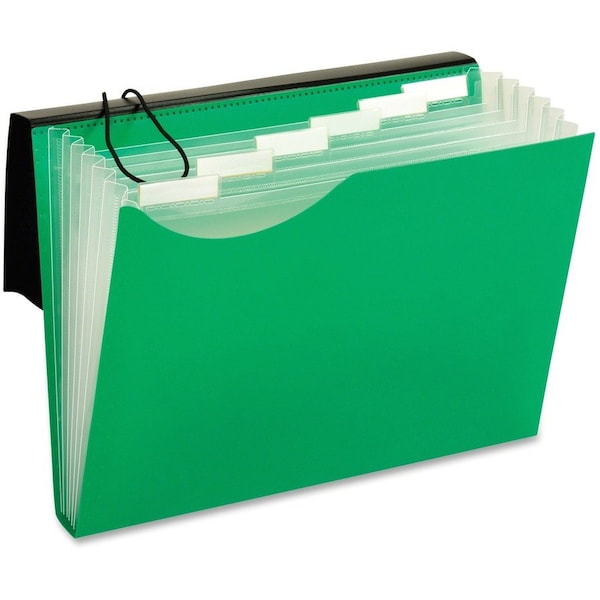 Globe-Weis 7 Pocket Poly File, Letter Size, Semi Circles, Green, 4PK 67440GRN - main