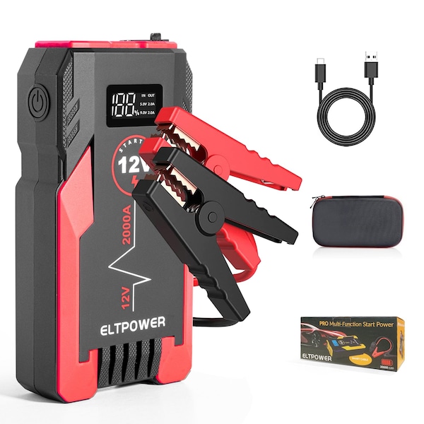 Wrightmaster 20000mAh Car Battery Jump Starter for Up to 9L Gas 7L Diesel with Red ZR-CY-ET05-RD - main
