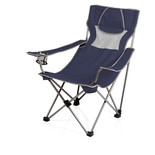Picnic Time Family Of Brands Campsite Camp Chair, Navy Blue with Gray Accents 806-00-138-000-0 - main