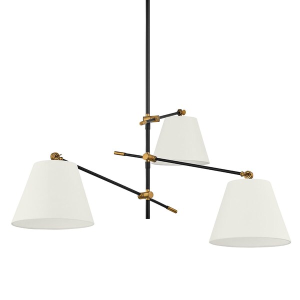 Troy Lighting Colin King X Navin 3 Light Chandelier 52.5 In. Patina Brass F2653-PBR/TBK - main