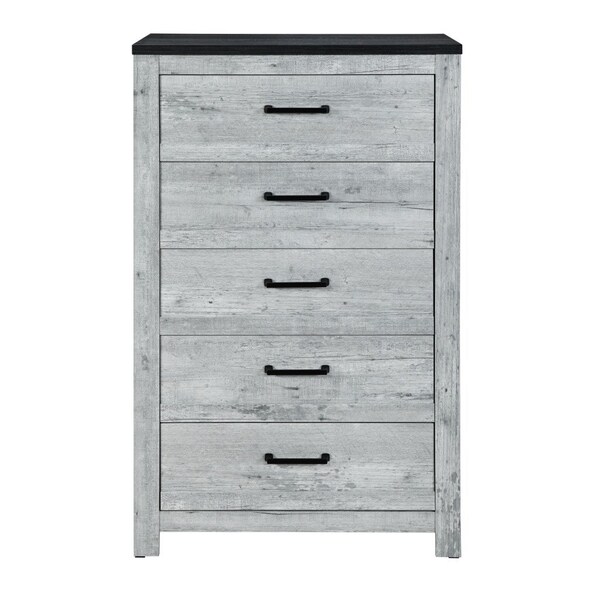 Homeroots 51" Gray Wood Five Drawer Dresser 564697 - main