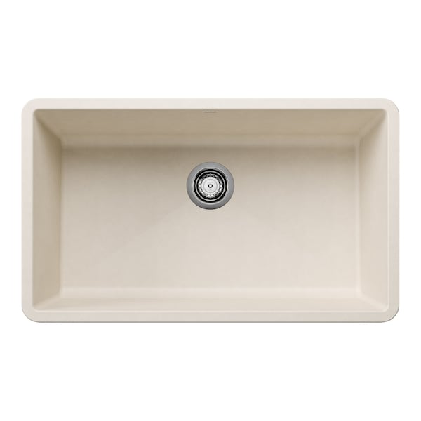 Blanco Precis SILGRANIT 32 Super Single Undermount Kitchen Sink - Soft White 443084 - main