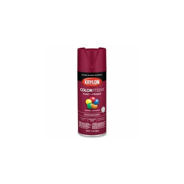 Krylon Industrial COLORmaxx, Paint + Primer Spray Paint, 12 oz, Burgundy, Satin, 6PK 425-K05560007 - main