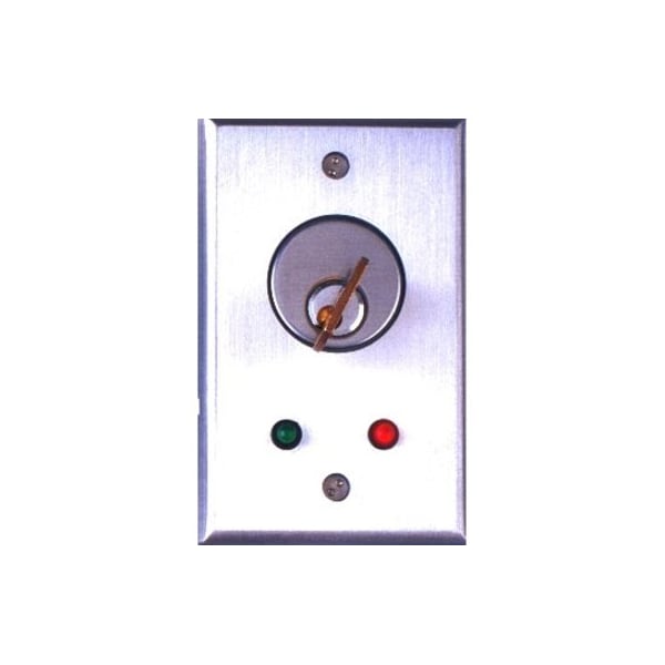 Camden Single Gang Key Switch, 12/24 VAC/DC, SPDT Switch, N/O and N/C, Momentary, Aluminum Finish CM-1120 - main