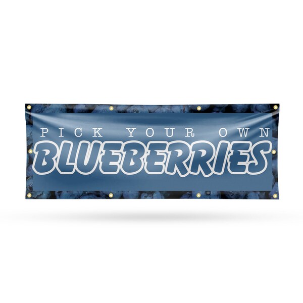 Signmission Pick Your Own Blueberries, 36 Inch x 96 Inch, Vinyl Banner B-96-30789 - main