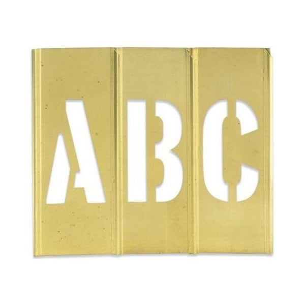 Partners Brand Brass Stencils, Letter/Number, 3", Brass, PK45 STBLN3 - main