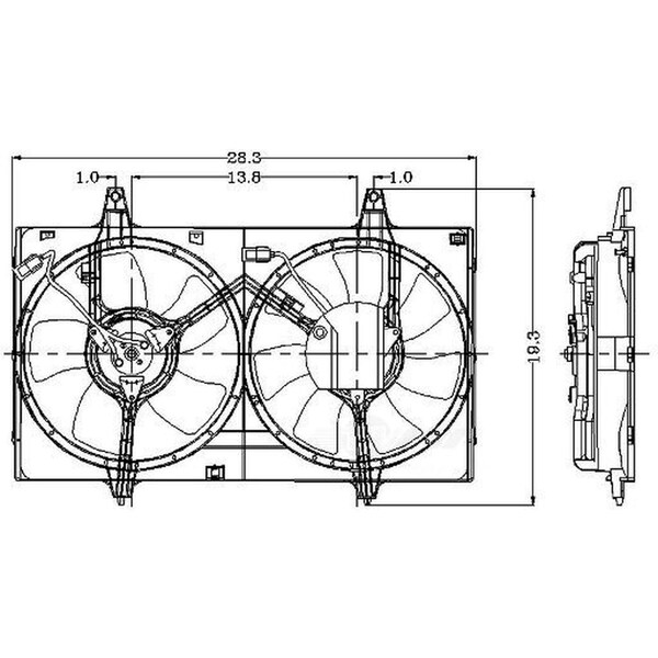 Global Parts Distributors Electric Cooling Fan Assembly 2811465 - main